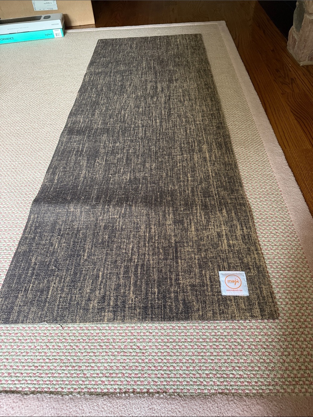 Brown Textured Yoga Mat Runner